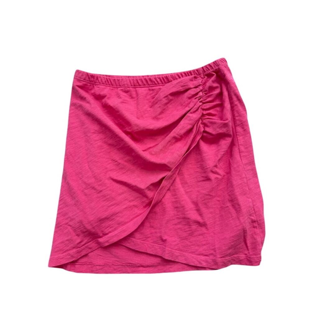 LNA Clothing Pink Ruched Wrap Mini Skirt‎ Women’s Size L Made in USA